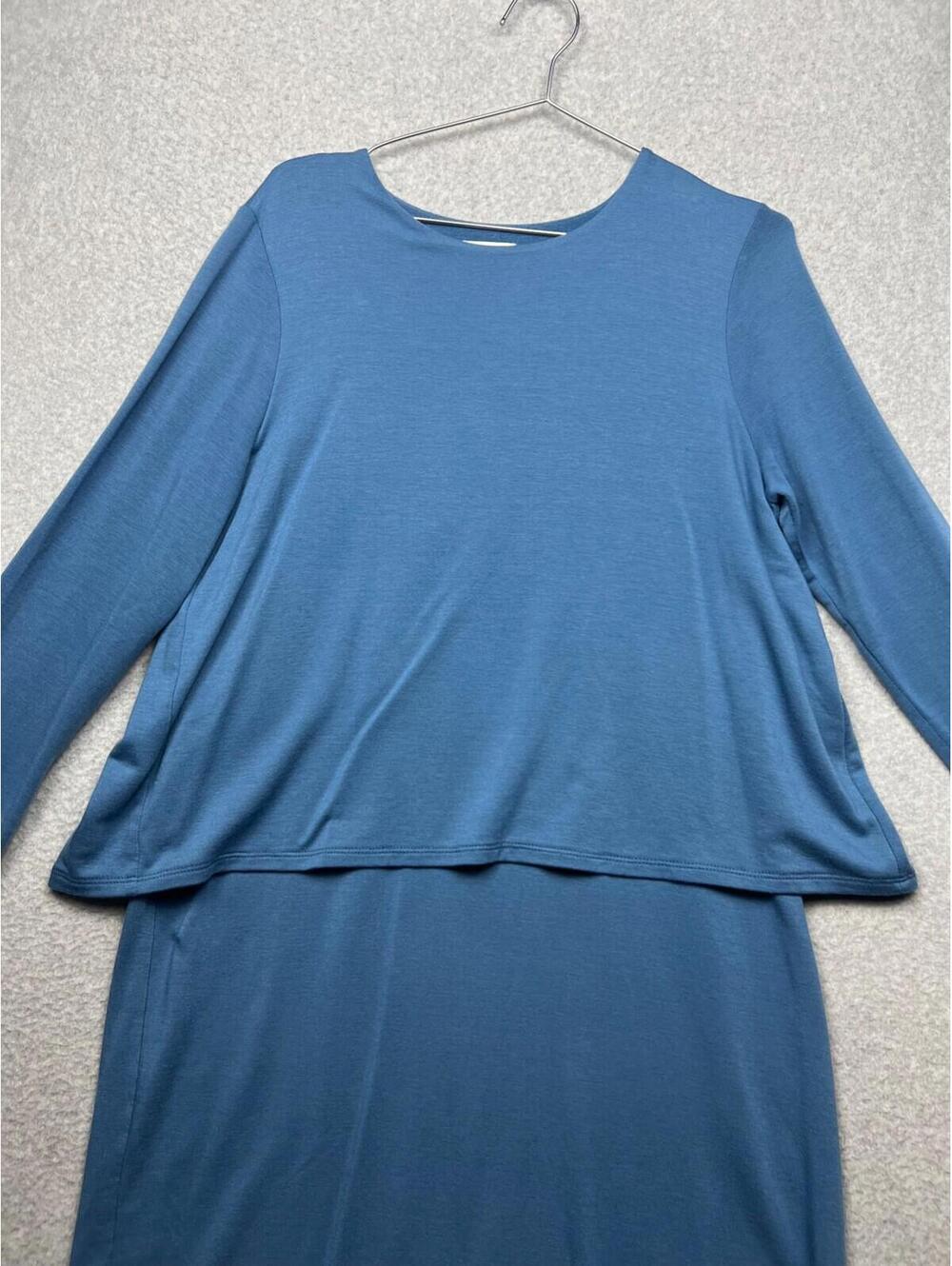 Pure Jill Luxe Coastal Tencel Shirt Dress Layered Womens Petite M Minimalist - Picture 3 of 14